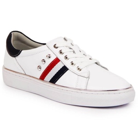 Półbuty skórzane tenisówki Vinceza W JAN87 białe