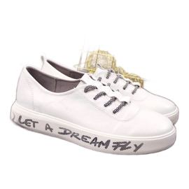 Trampki sportowe na platformie S.Barski W OLI145 białe