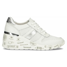 Skórzane Sneakersy Filippo DP3550/22 Wh białe