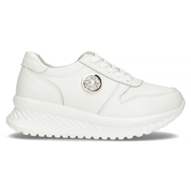 Skórzane Sneakersy Filippo DP3547/22 Wh białe