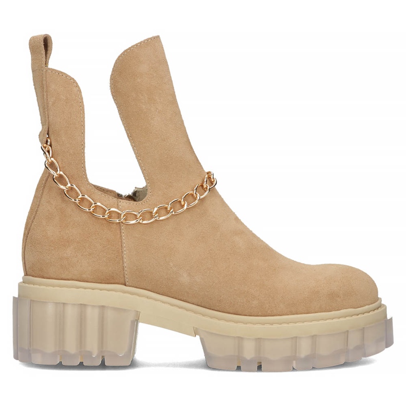 Zamszowe botki Filippo 30065 camel beżowy brązowe