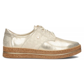 Skórzane półbuty Filippo 10123 złote złoty