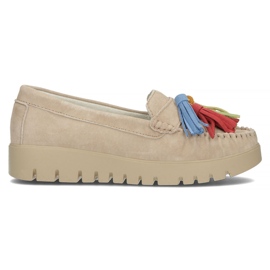 Skórzane półbuty Filippo DP3535/22 Be beżowe beżowy