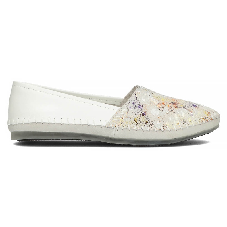 Skórzane półbuty Filippo DP031/22 Wh Yl białe żółte