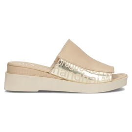 Skórzane klapki Filippo DK3921/22 Be beżowe beżowy