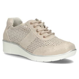 Skórzane półbuty Filippo DP028/22 Go złote złoty