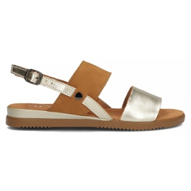 Skórzane sandały Filippo DS3601/22 Go Br brązowo-złote brązowe złoty