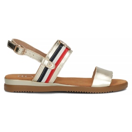 Skórzane sandały Filippo DS3603/22 Go złote złoty