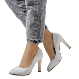 Szare czółenka na szpilce Blair