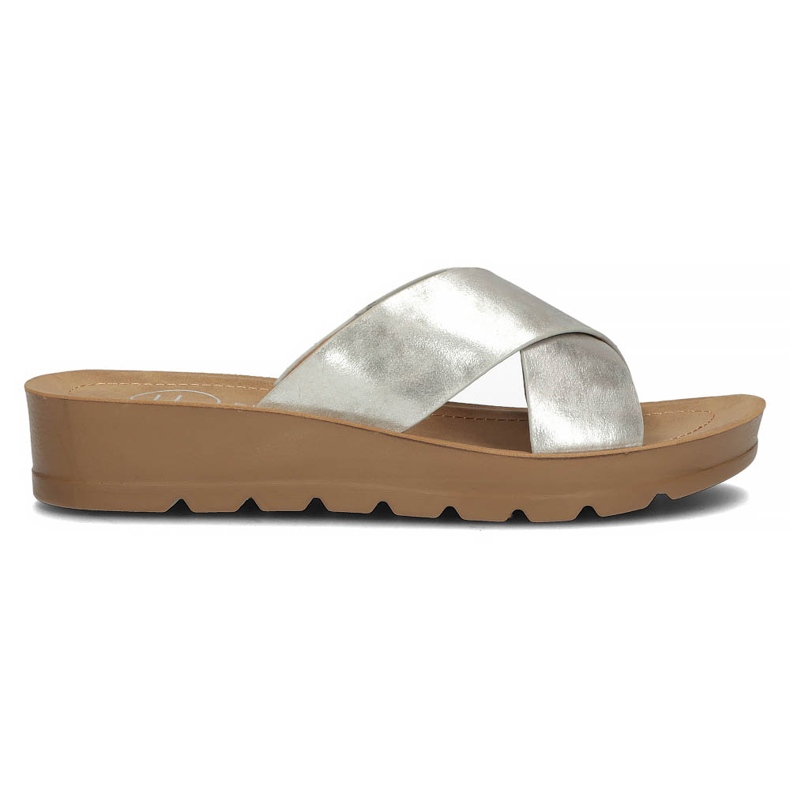 Klapki Filippo DK3611/22 Si srebrne srebrny