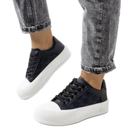 Czarne trampki na platformie Birkett