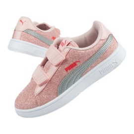 Buty Puma Smash V2 Glitz Jr 367378 23 różowe