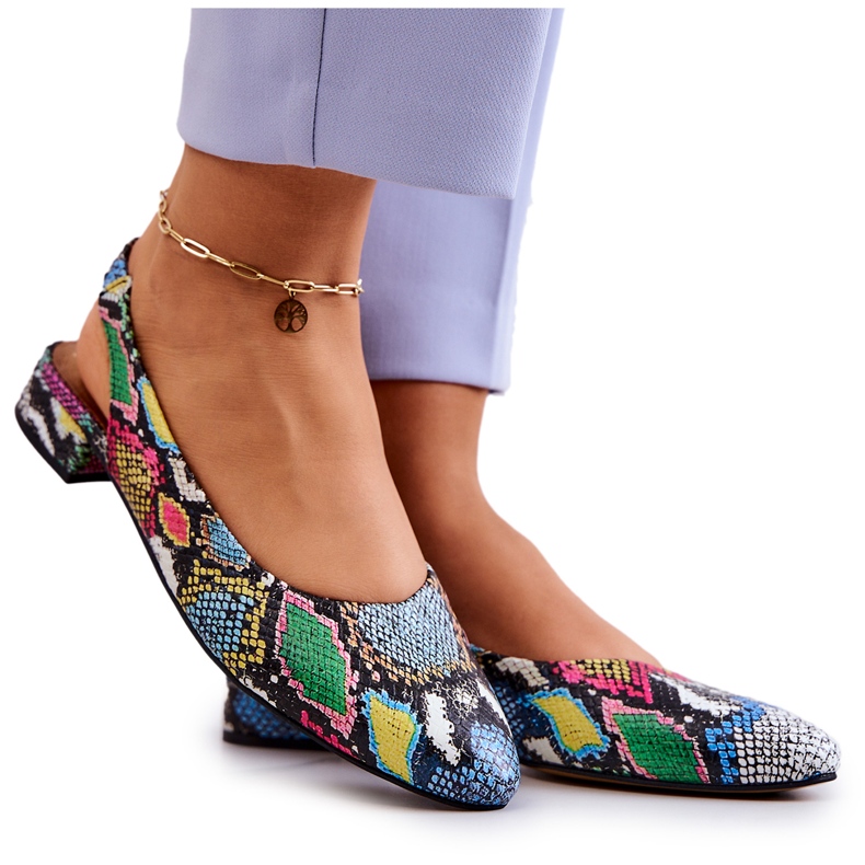 Baleriny Na Obcasie Maciejka 04482-39 Multikolor wielokolorowe