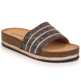 Klapki na platformie czarne W S.Barski