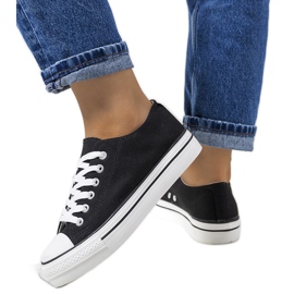 Czarne trampki na platformie Wessel