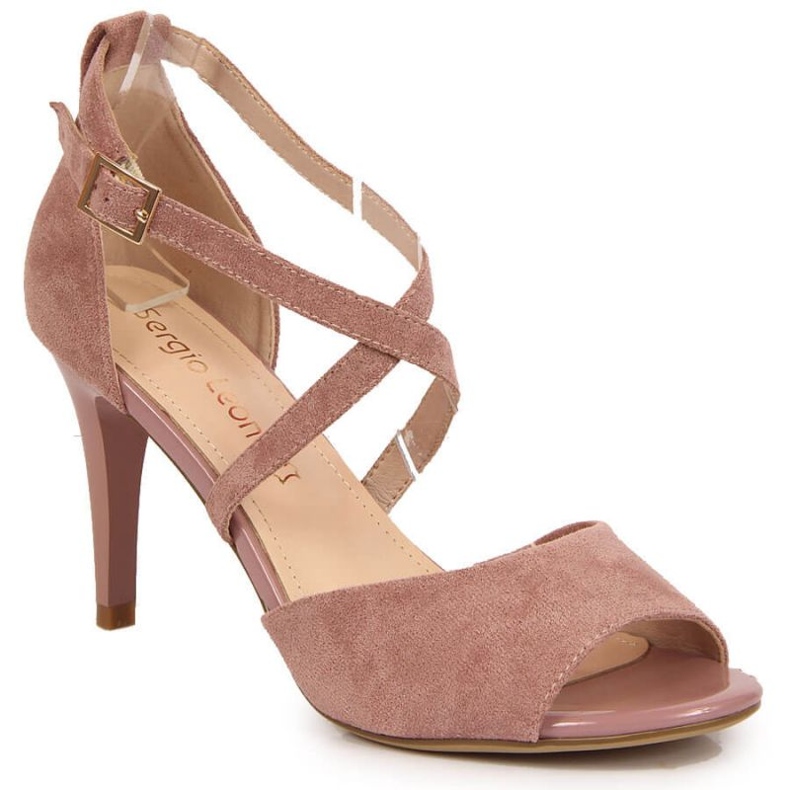 Sandały na szpilce różowe W Sergio Leone