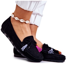 PS1 Damskie Zamszowe Mokasyny Czarne Wilessa