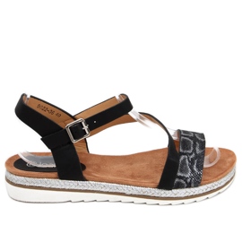 Sandałki espadryle złote Katia Black czarne
