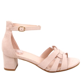 Sandałki na obcasie Avium Beige beżowy