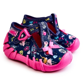 BEFADO S.A. Buty Papcie Befado Supergirl Z Kokardką 110P456 Granatowe