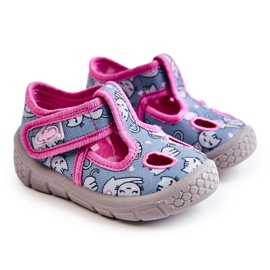 BEFADO S.A. Buty Papcie Befado Kotki 533P014 Niebiesko-Różowe niebieskie