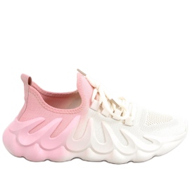 Skarpetkowe buty sportowe ombre Caloy BEIGE/PINK beżowy różowe
