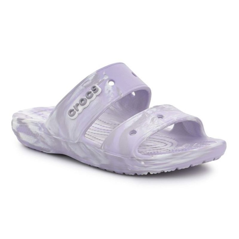 Klapki Crocs Classic Marrbled Sandal W 207701-5PT białe fioletowe szare