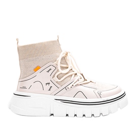 Beżowe sneakersy za kostkę Toler beżowy