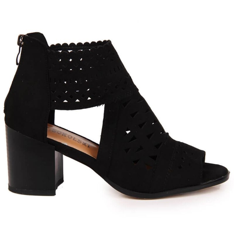 Sandały zabudowane ażurowe T.Sokolski W SCA158 czarne