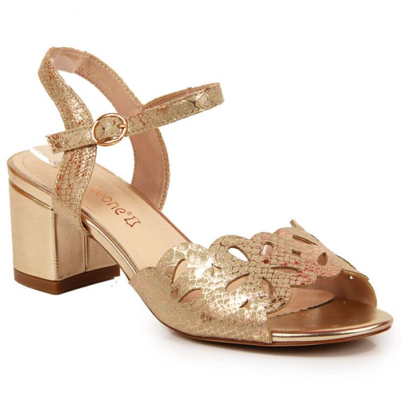 Sandały na słupku Sergio Leone W SK371 złote złoty
