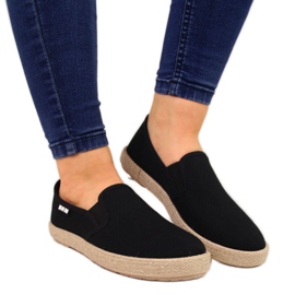 Espadryle damskie slip on czarne Big Star DD274017