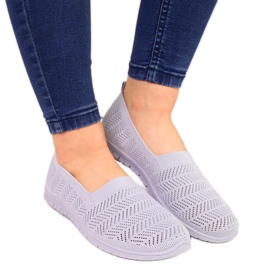 Tenisówki damskie ażurowe slip on szare Filippo