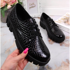 Półbuty damskie glany lakierowane Vinceza