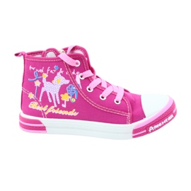 American Club Różowe trampki na suwak American TEN13 niebieskie