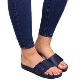 Klapki damskie piankowe plażowe granatowe Big Star FF274A388 niebieskie