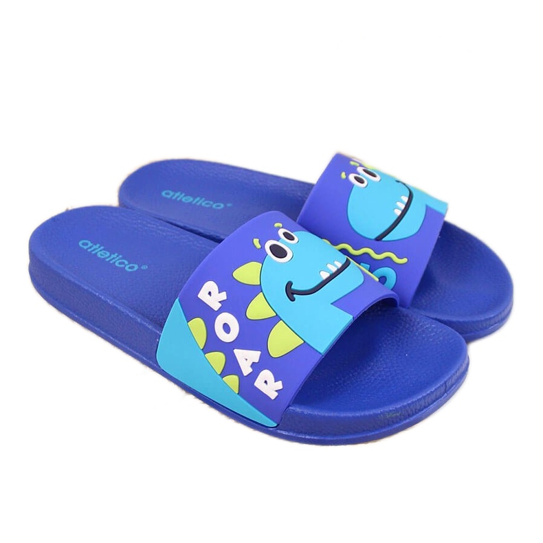 Klapki chłopięce basenowe niebieskie Atletico