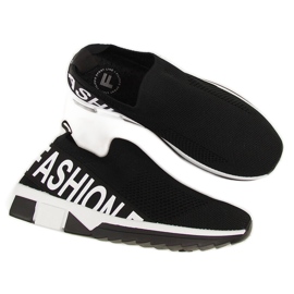 Buty sportowe damskie skarpetkowe slip on czarne Filippo