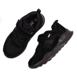 Buty sportowe dziecięce na rzep czarne Befado