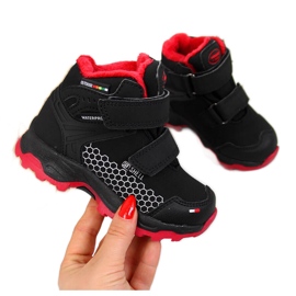 Śniegowce chłopięce wodoodporne na rzepy czarne American Club