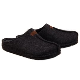 Kapcie męskie filcowe pantofle czarne Panto Fino II167010