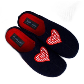 Kapcie damskie domowe filcowe granatowe Panto Fino