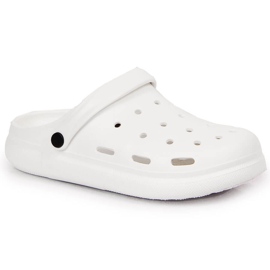 Klapki zabudowane piankowe białe Atletico