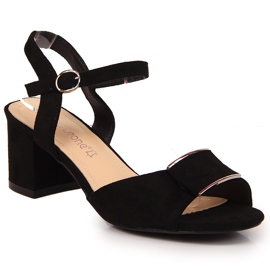 Sandały na słupku czarne Sergio Leone