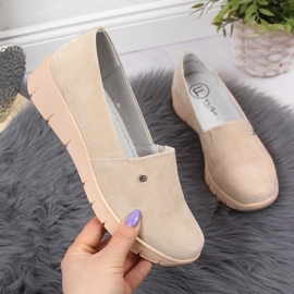 Półbuty skórzane damskie komfortowe beżowe Filippo beżowy