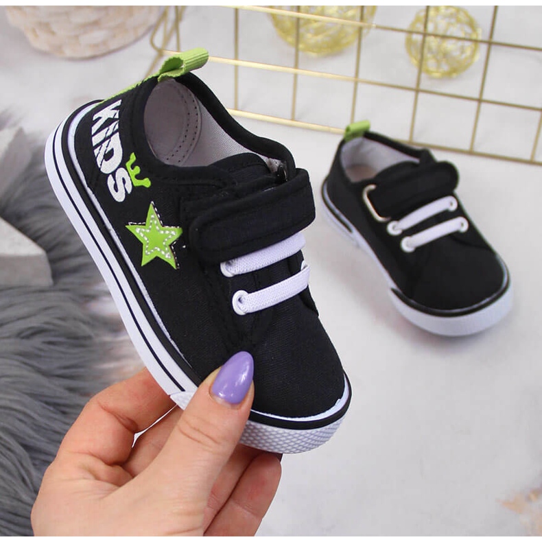 Tenisówki chłopięce na rzep czarne Atletico