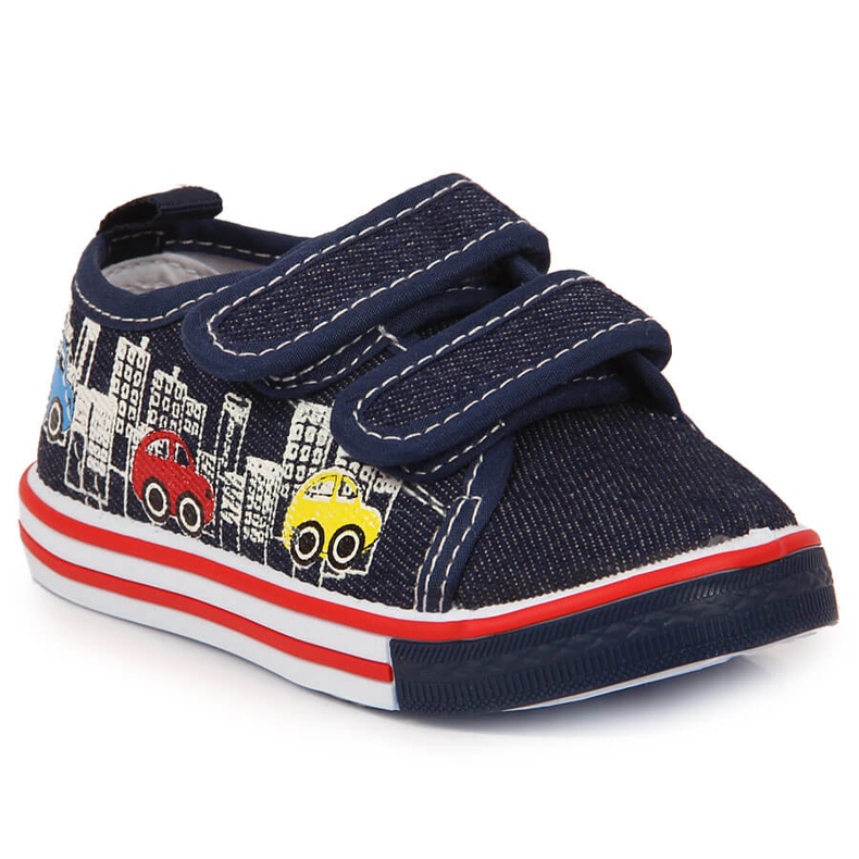 Tenisówki chłopięce na rzepy granatowe Atletico