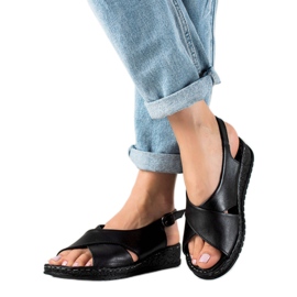 W. Potocki Lekkie Sandałki Potocki czarne