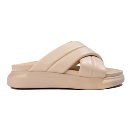 Klapki Na Platformie LA.FI beżowy