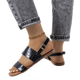 Czarne sandały damskie Chinn