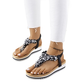 Czarne sandały damskie Tove